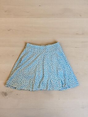 Lands' End Light Blue Polka Dot Girls' Skirt With Shorts Knee Length Size 10/12